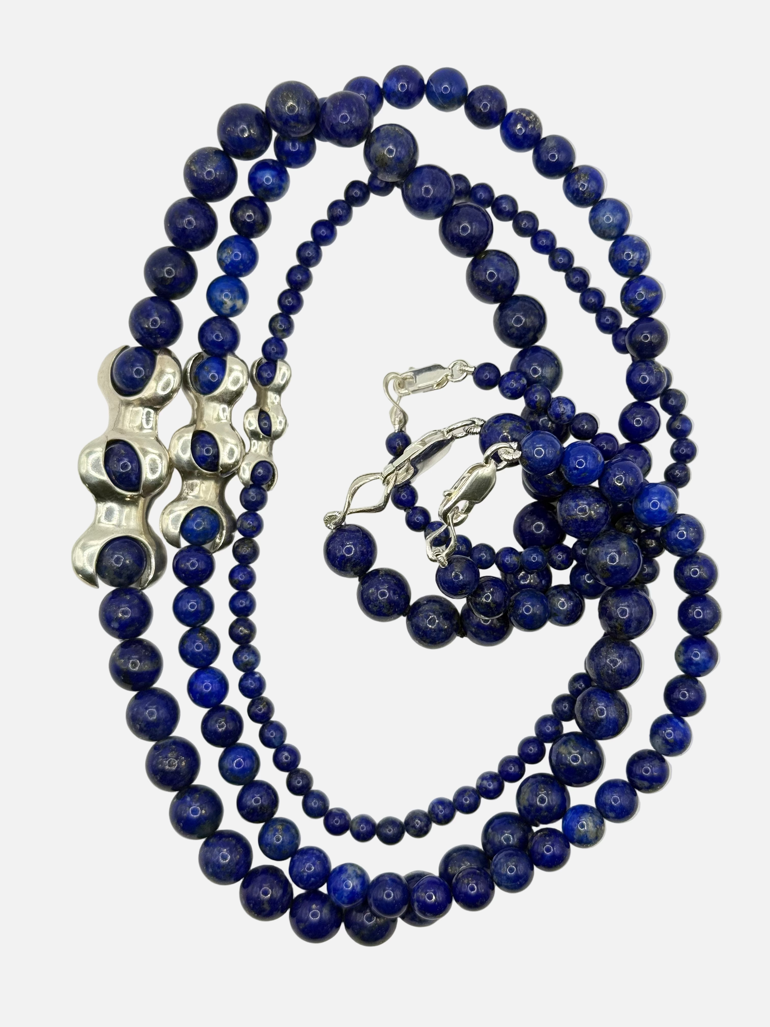 DOUBLE X LAPIS LAZULI NECKLACE – Lucia B. Marti Jewelry DOUBLE X LAPIS LAZULI NECKLACE – Lucia B. Marti Jewelry